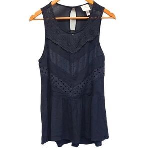 Knox‎ Rose Black Detailed Top Size Medium